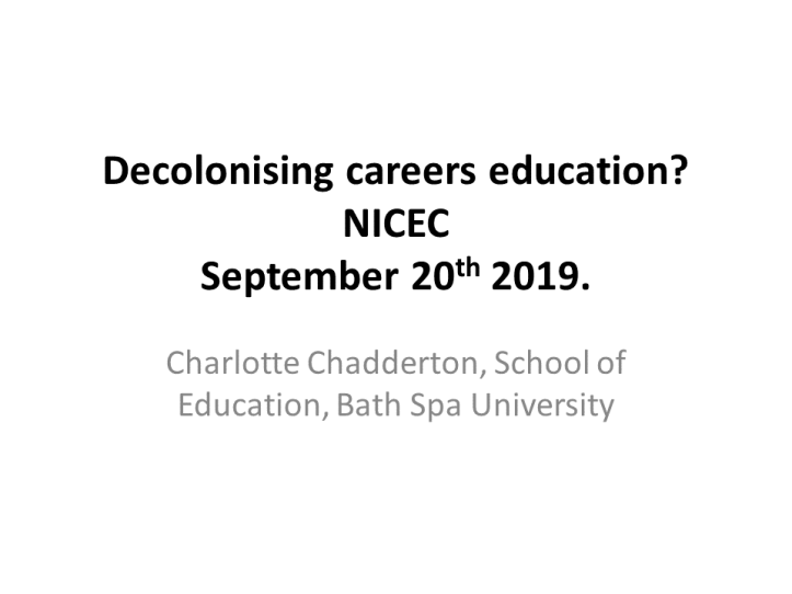 Decolonising careers